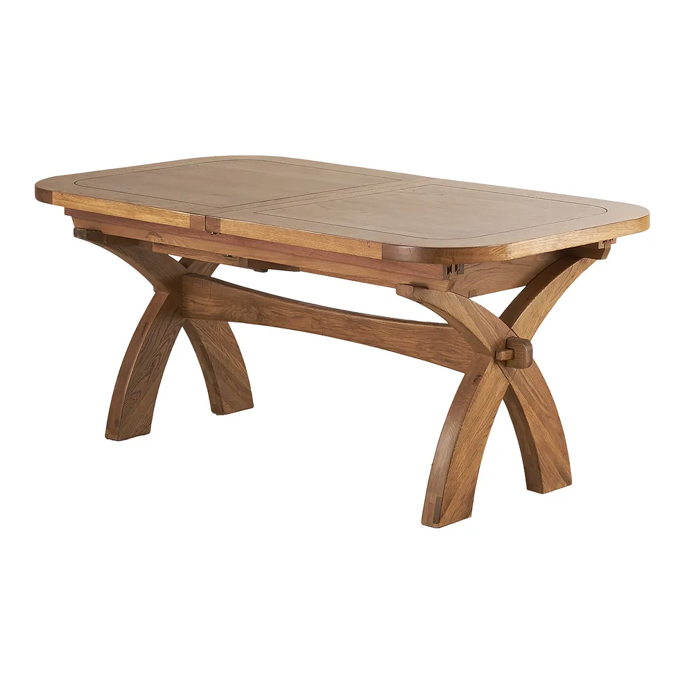 HERCULES 10-12 Seater Extendable Dining Table Rustic Solid Oak - Image 2
