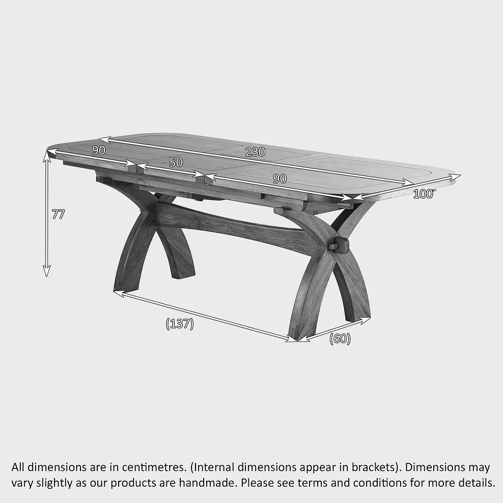 HERCULES 10-12 Seater Extendable Dining Table Rustic Solid Oak - Image 5