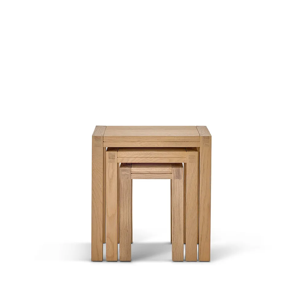 HIGHWORTH Nest of Tables Natural Solid Oak - Image 6