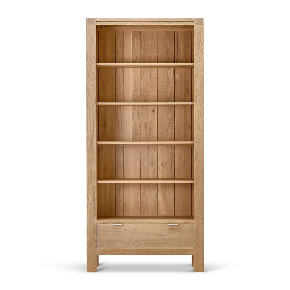 HIGHWORTH Tall Bookcase Natural Solid Oak - Image 4
