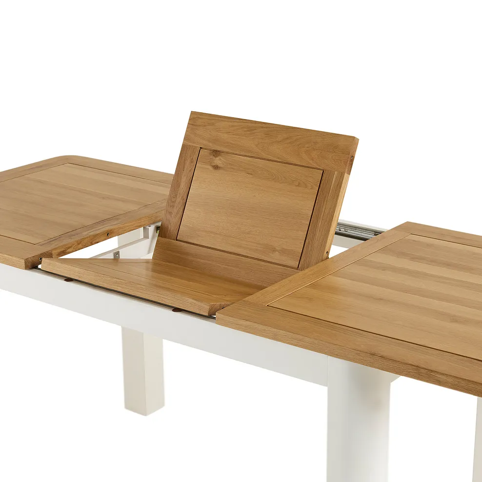 HOVE 4ft 3" Extending Dining Table with 6 Chairs Natural Oak & Painted - Image 6