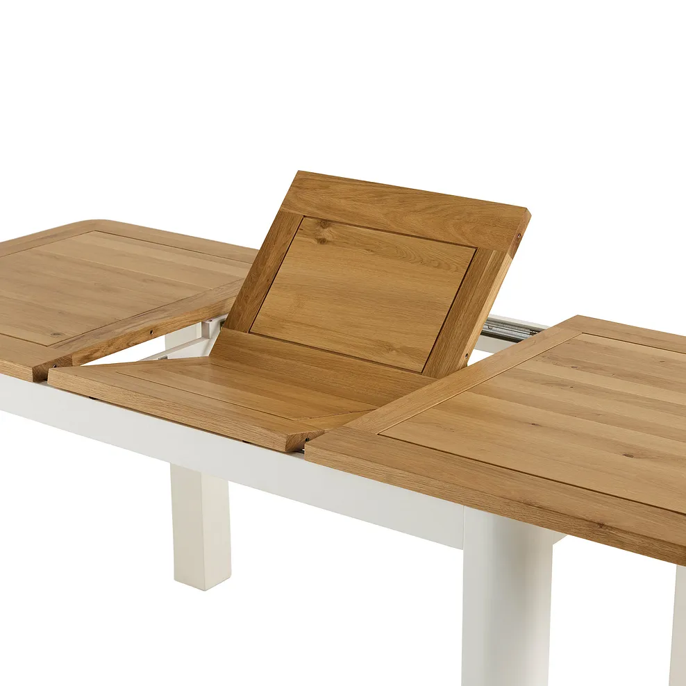 HOVE 4ft 3" Extending Dining Table with 6 Chairs Natural Oak & Painted - Image 6