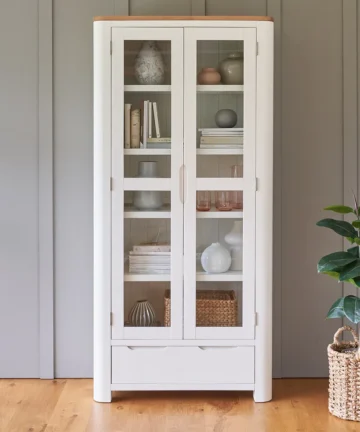 HOVE Display Cabinet Natural Oak & Painted