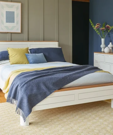 HOVE Double Bed Natural Oak & Painted