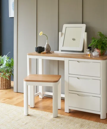HOVE Dressing Table Stool Natural Oak & Painted