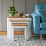 HOVE Nest of Tables Natural Oak & Painted