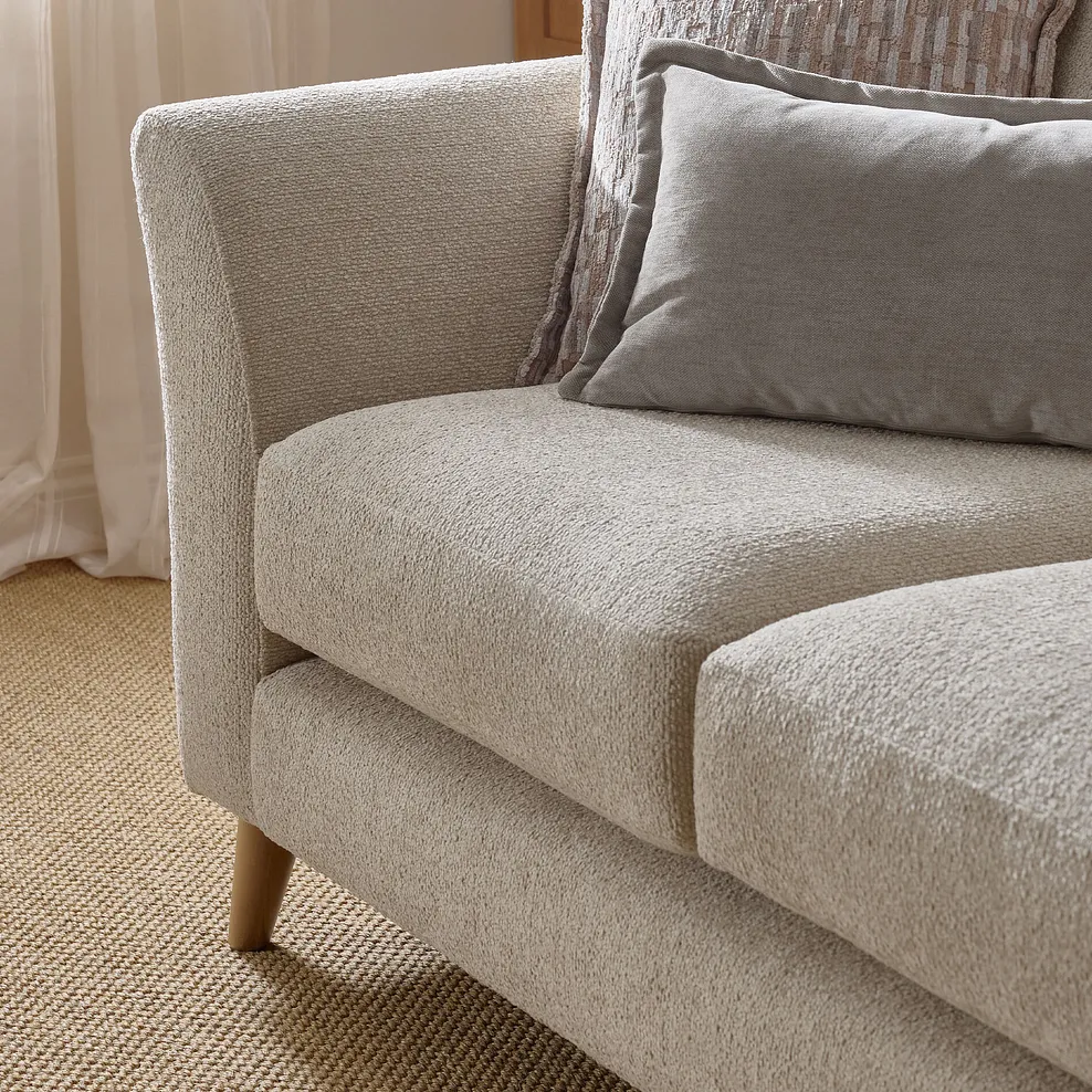 HOXLEY 3 Seater Sofa Biscuit Fabric - Image 4