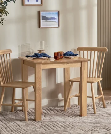 HUDSON Dining Table with 2 Chairs Natural Oak