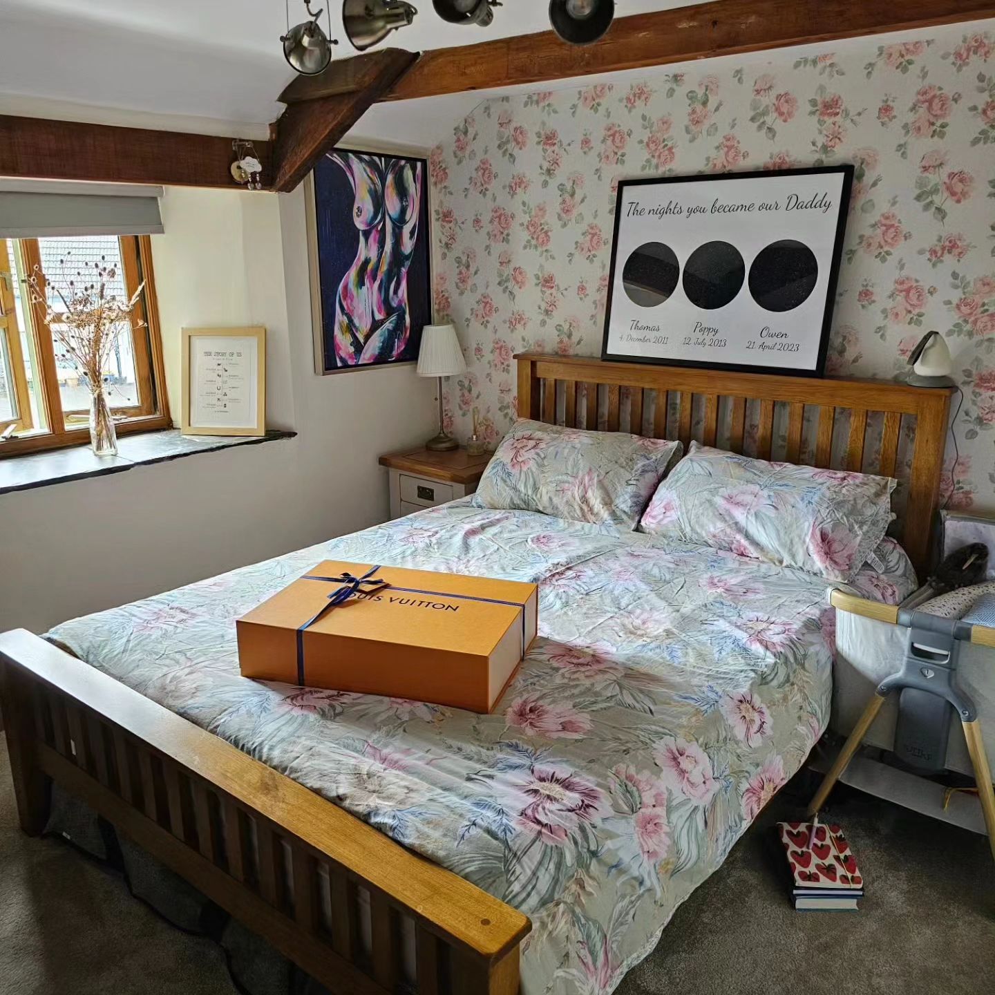 ORRICK Double Bed Rustic Solid Oak - Image 7