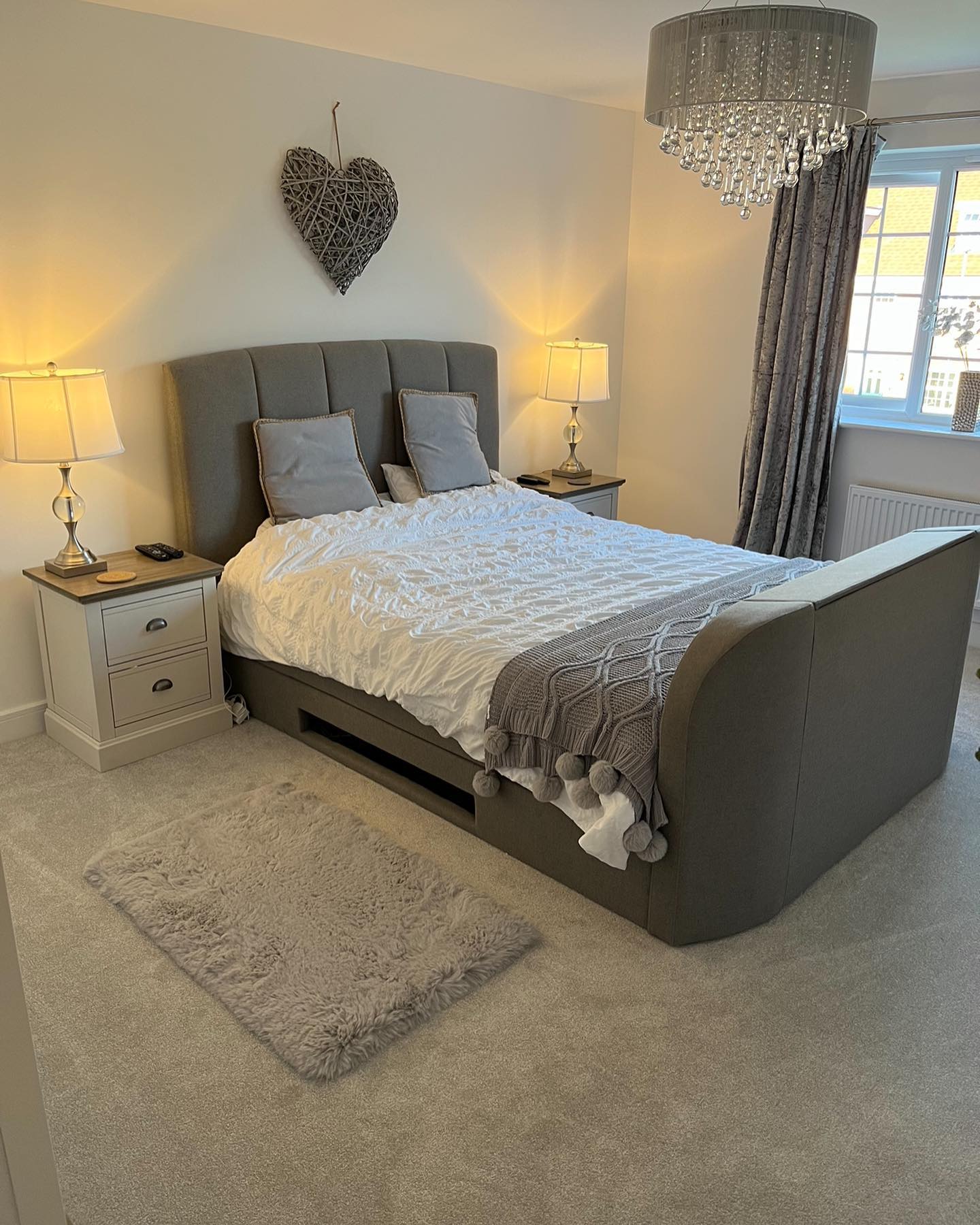 BROMPTON 2 Drawer Bedside Table Painted Acacia & Ash Top - Image 11