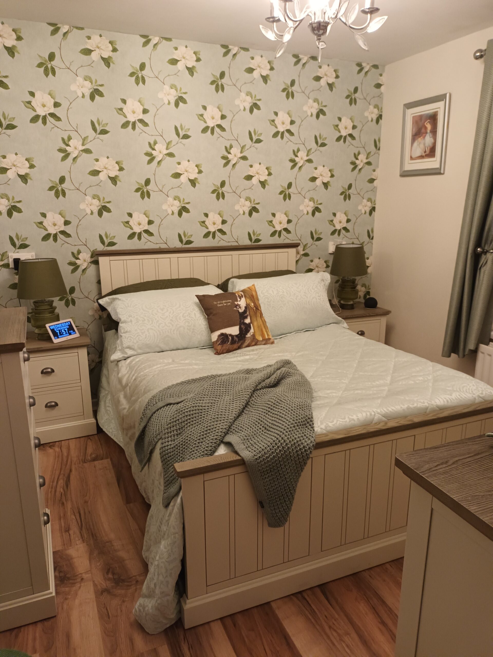 BROMPTON Double Bed Painted Acacia & Ash Top - Image 7