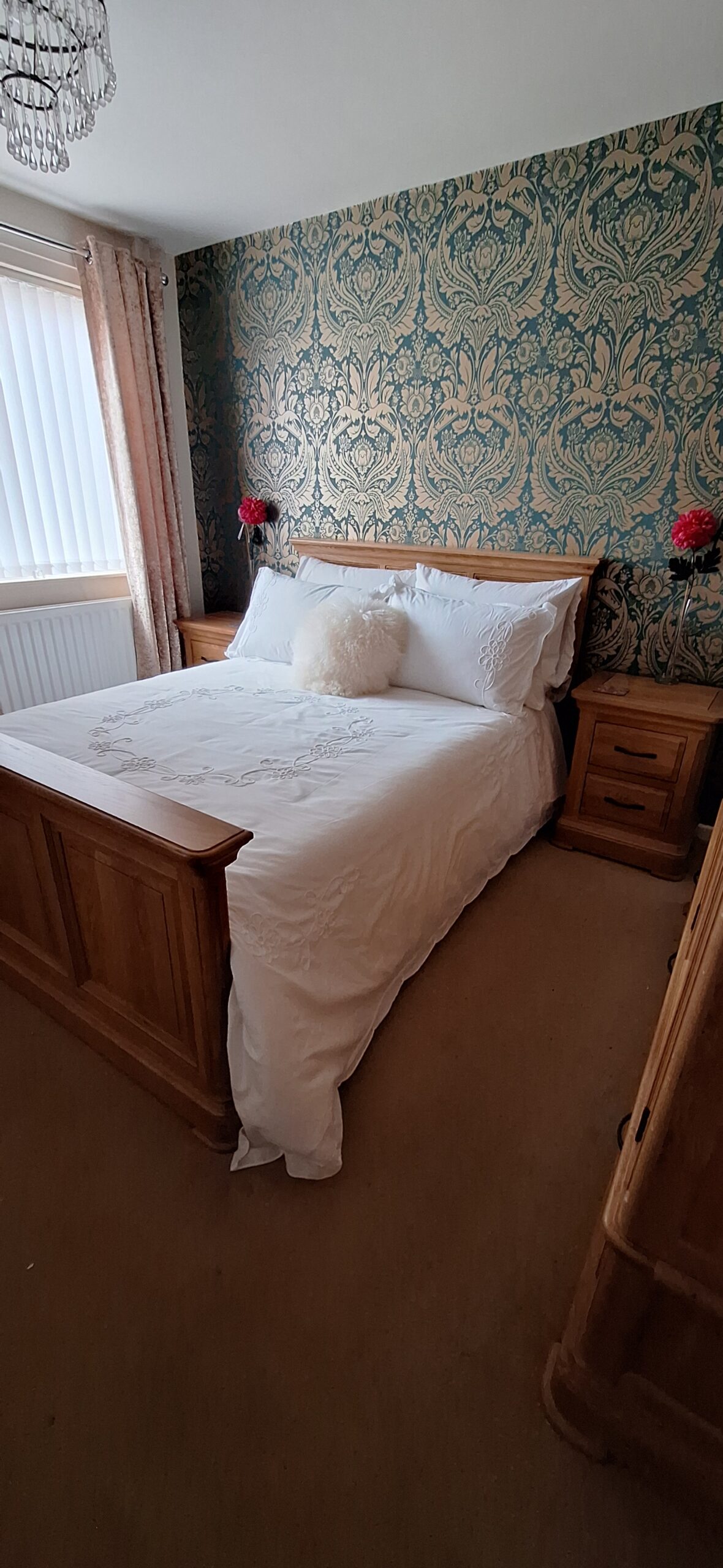 CANTERBURY 2 Drawer Bedside Table Natural Solid Oak - Image 9