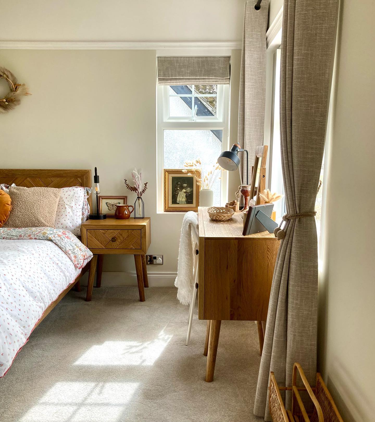 PARQUET 1 Drawer Bedside Table Brushed & Glazed Solid Oak - Image 10