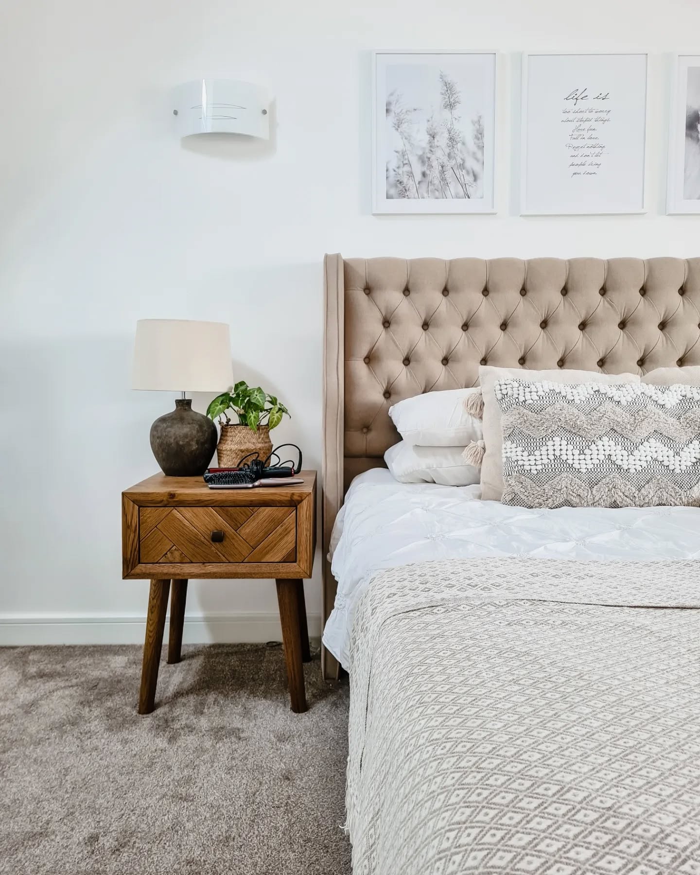 PARQUET 1 Drawer Bedside Table Brushed & Glazed Solid Oak - Image 14