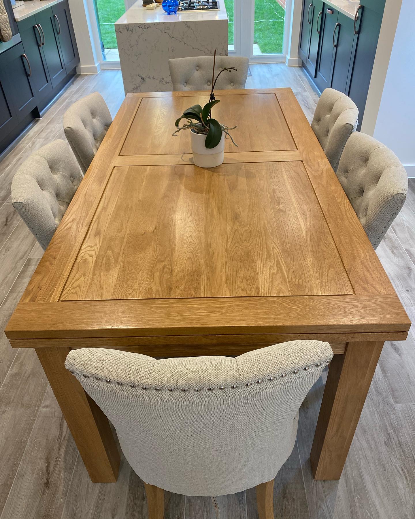 DORSET 6ft Dining Table with 6 Chairs Natural Solid Oak - Image 13