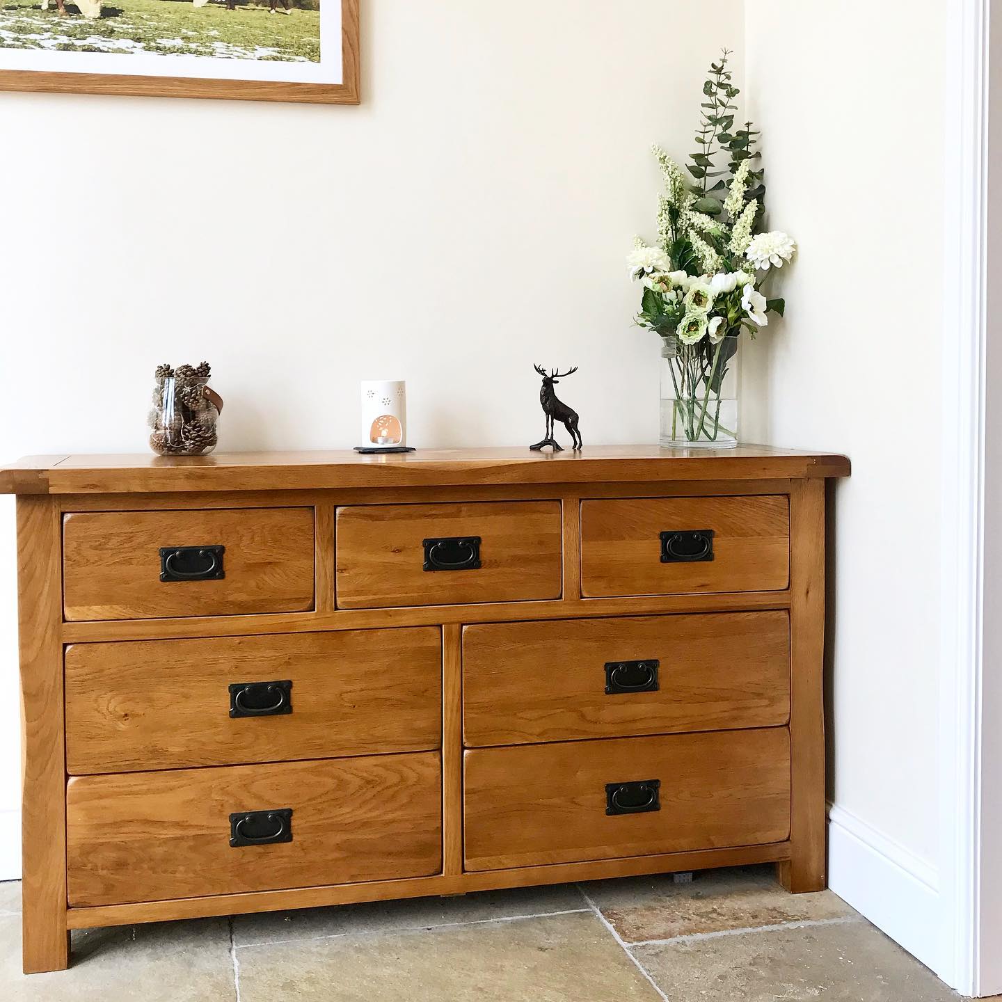 ORIGINAL RUSTIC 7 Drawer Chest Rustic Solid Oak - Image 6