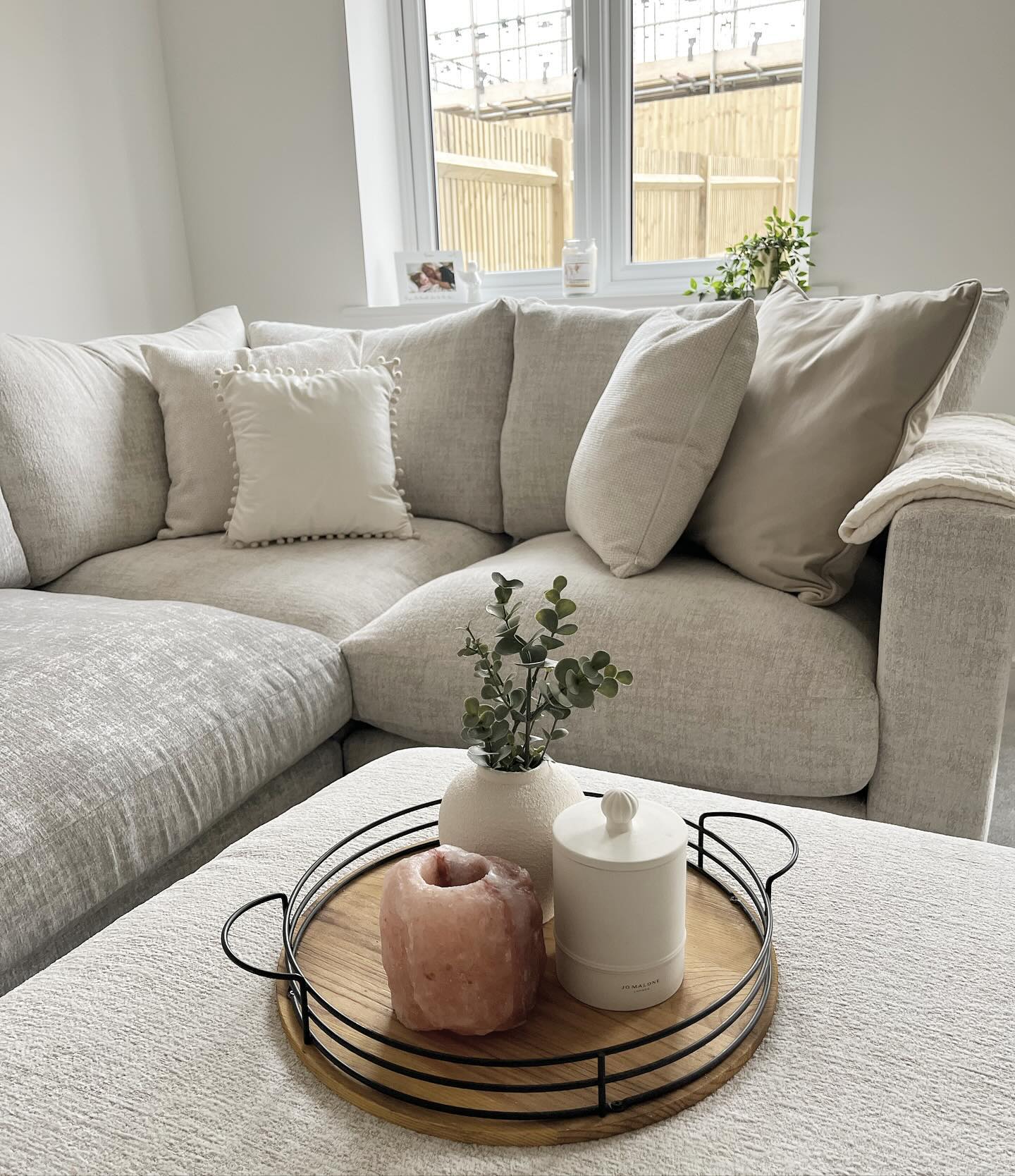 MALVERN Modular 4 Seat Left Hand Corner Sofa Beige Fabric - Image 13