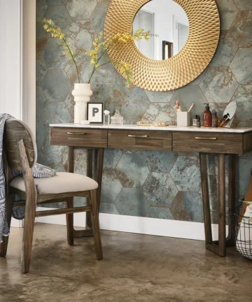 ISLINGTON Dressing Table Solid Acacia & Italian Marble