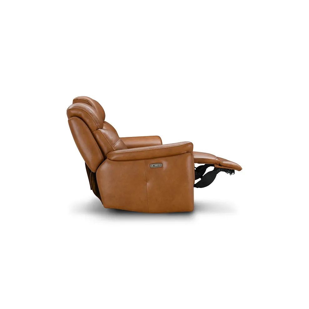 IVER 3 Seater Electric Recliner Sofa with Power Headrests Virgo Cognac Leather - Image 12