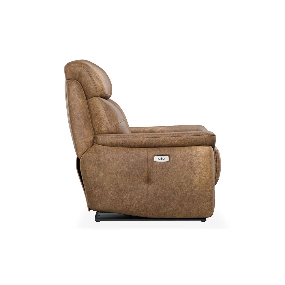 IVER Electric Recliner Armchair Ranch Brown Fabric - Image 7