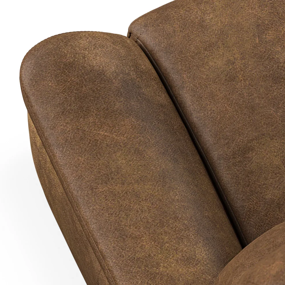 IVER Electric Recliner Armchair Ranch Brown Fabric - Image 9