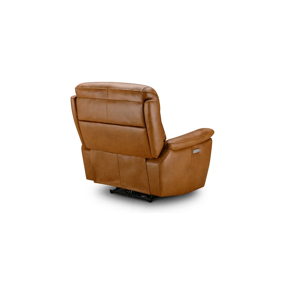 IVER Electric Recliner Armchair with Power Headrest Virgo Cognac Leather - Image 11