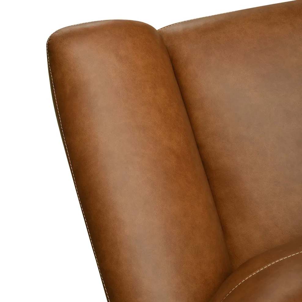 IVER Electric Recliner Armchair with Power Headrest Virgo Cognac Leather - Image 15