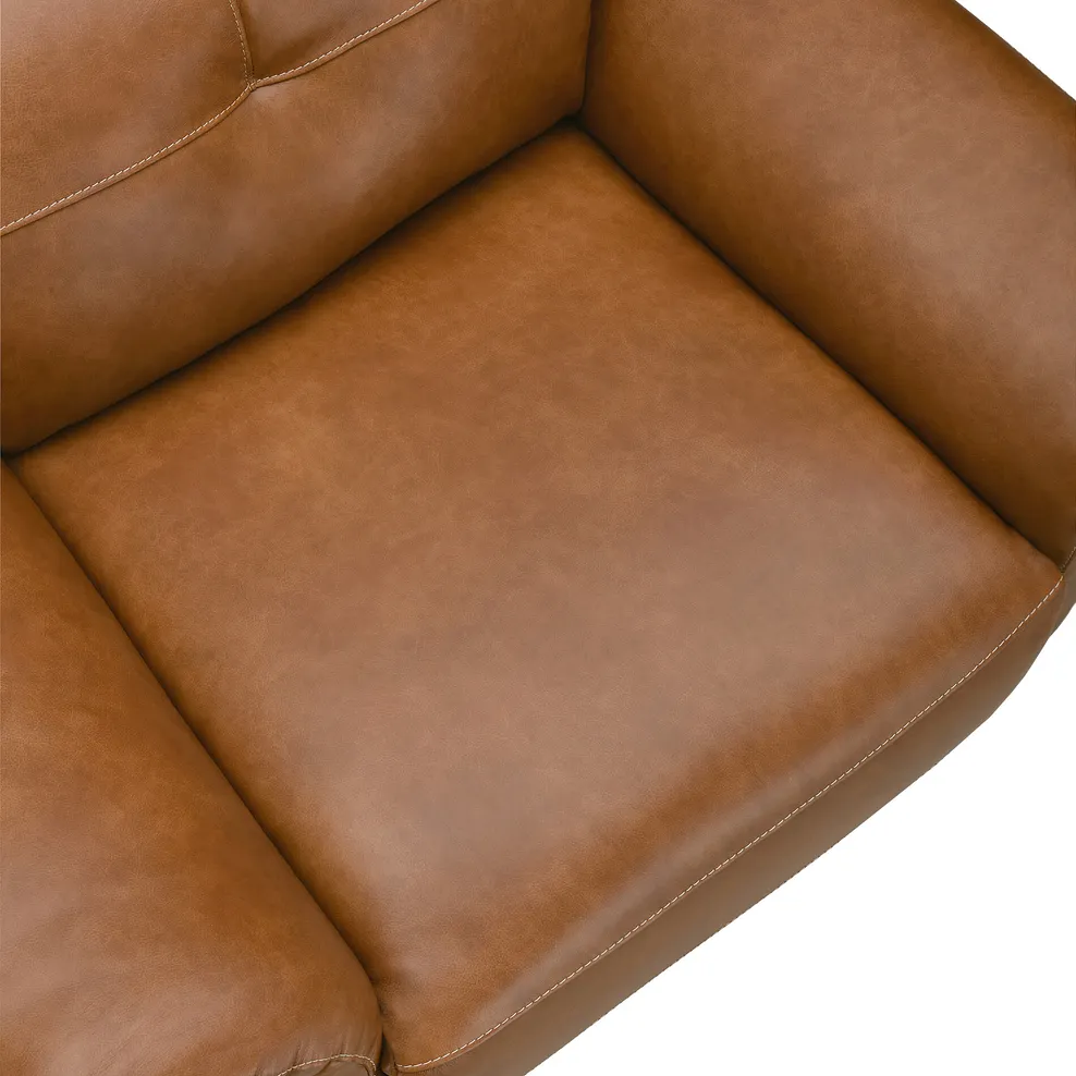 IVER Electric Recliner Armchair with Power Headrest Virgo Cognac Leather - Image 16