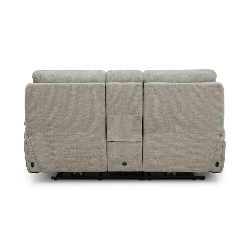 JARROD 2 Seater Electric Recliner Sofa with Console Hopsack Linen Fabric - Image 16
