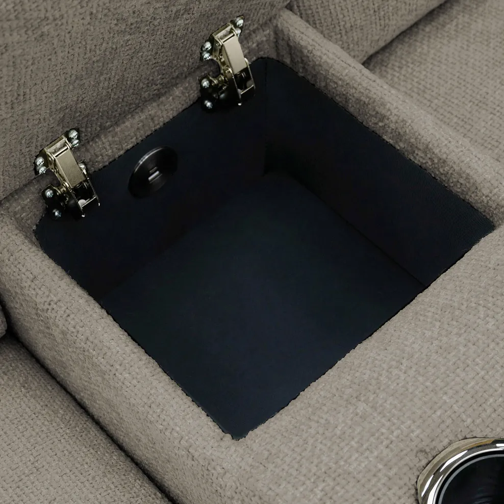 JARROD 2 Seater Electric Recliner Sofa with Console Hopsack Linen Fabric - Image 21