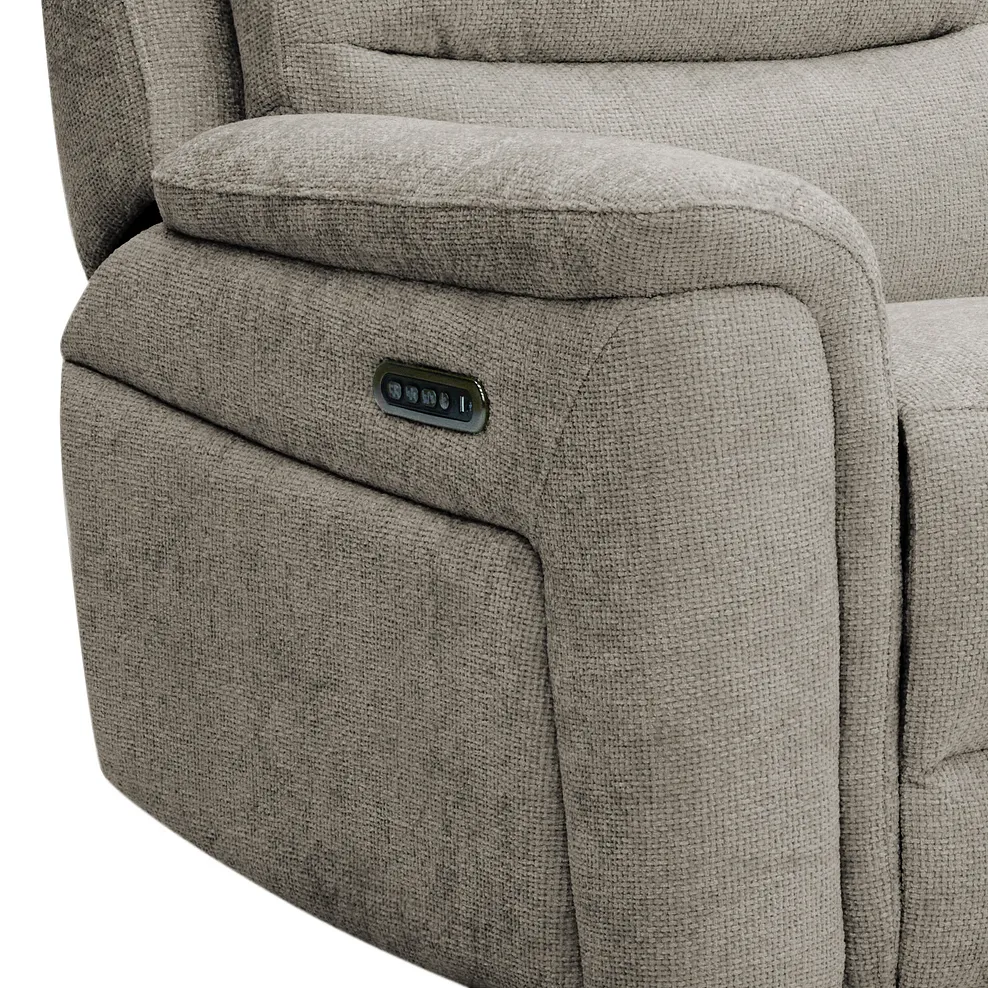 JARROD 3 Seater Recliner Sofa with Power Headrest & Lumbar Support Hopsack Linen Fabric - Image 17