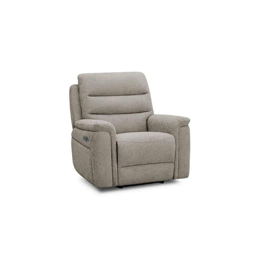 JARROD Electric Recliner Armchair Hopsack Linen Fabric - Image 2