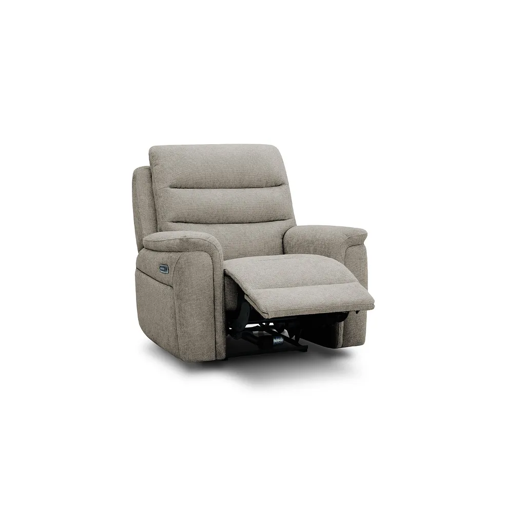 JARROD Electric Recliner Armchair Hopsack Linen Fabric - Image 5
