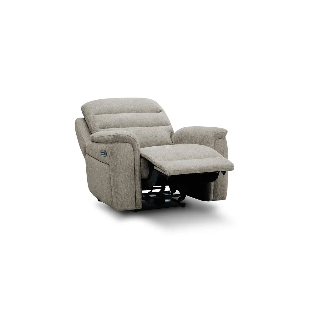 JARROD Electric Recliner Armchair Hopsack Linen Fabric - Image 6