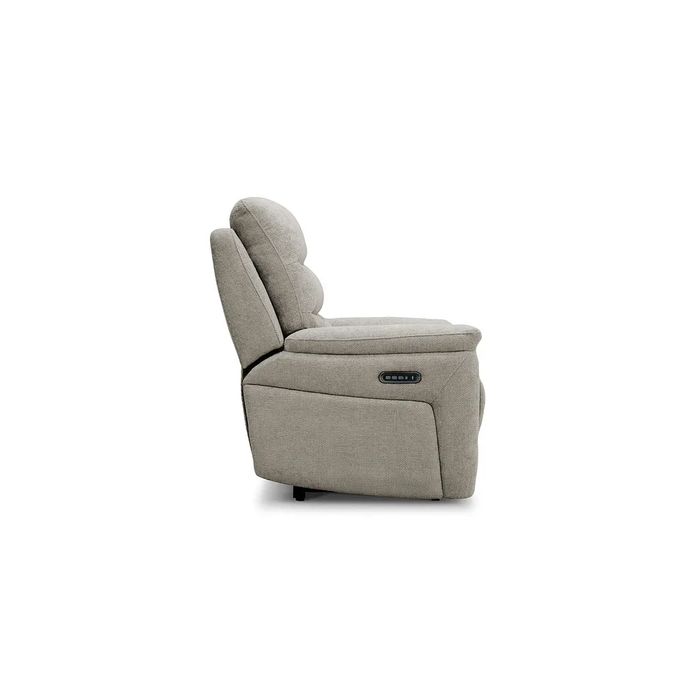 JARROD Electric Recliner Armchair Hopsack Linen Fabric - Image 8
