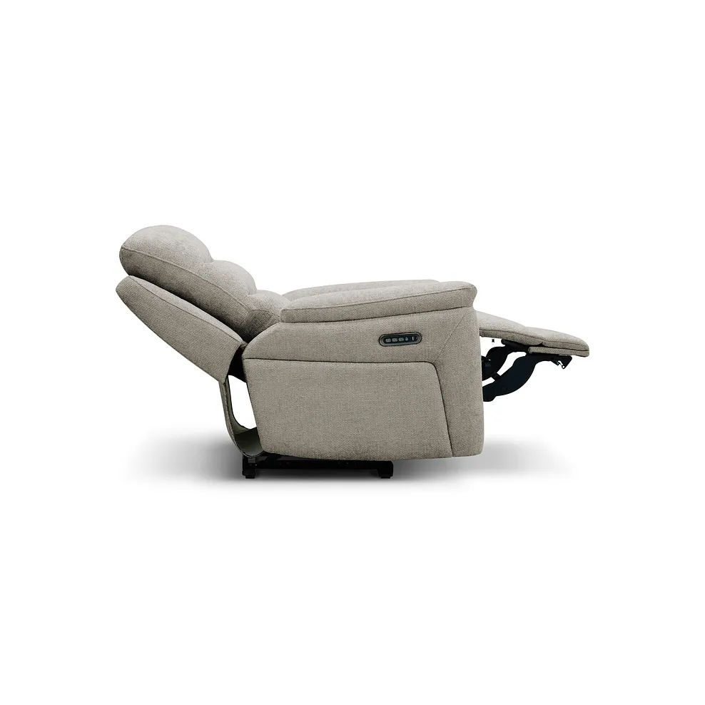 JARROD Electric Recliner Armchair Hopsack Linen Fabric - Image 9