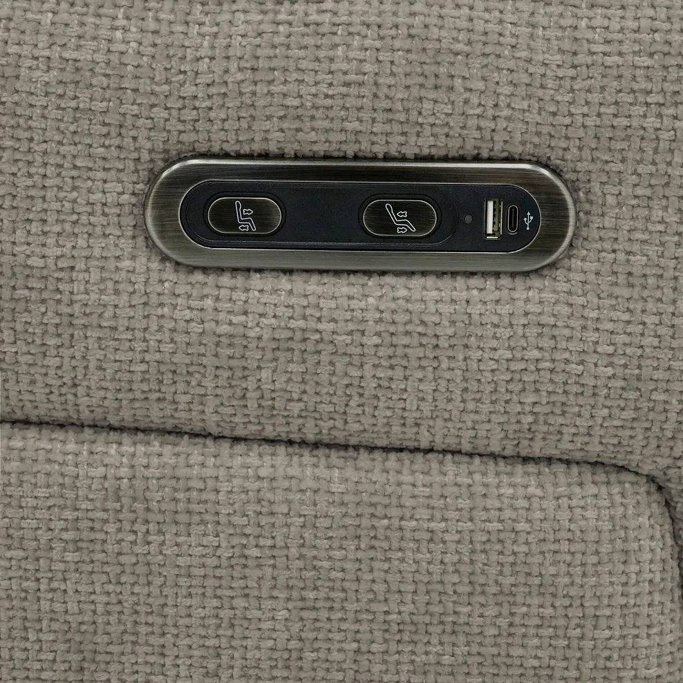 JARROD Electric Recliner Armchair Hopsack Linen Fabric - Image 12