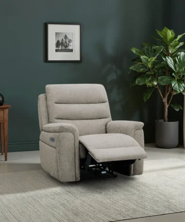 JARROD Electric Recliner Armchair Hopsack Linen Fabric