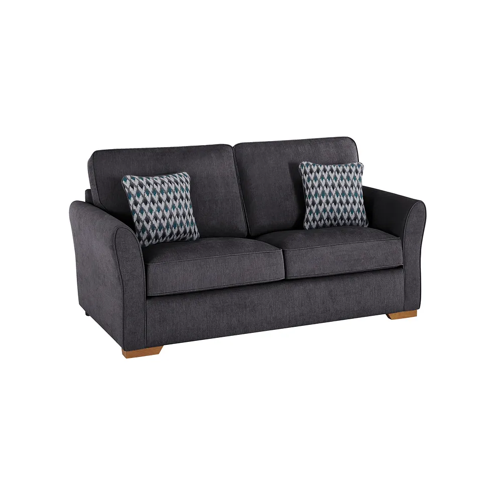 JASMINE 3 Seater Deluxe Sofa Bed Orkney Graphite Fabric - Image 3
