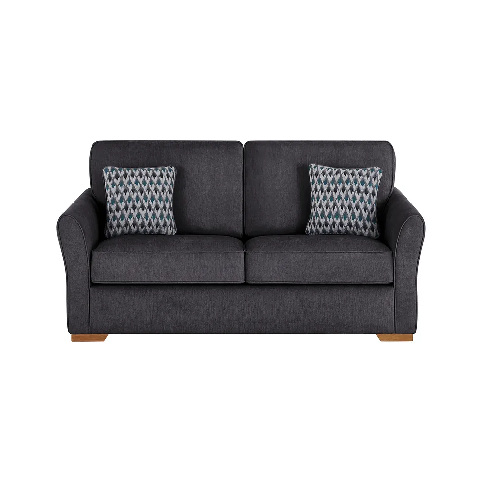 JASMINE 3 Seater Deluxe Sofa Bed Orkney Graphite Fabric - Image 4