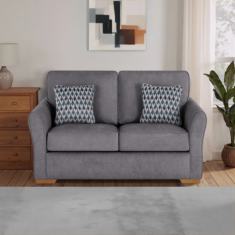JASMINE 2 Seater Deluxe Sofa Bed Orkney Grey Fabric