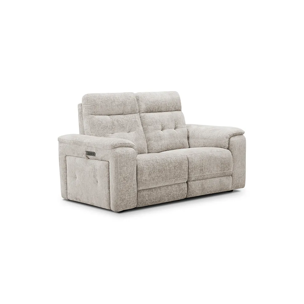 JUNO 2 Seater Recliner with Power Headrests Koto Turtle Dove Fabric - Image 2