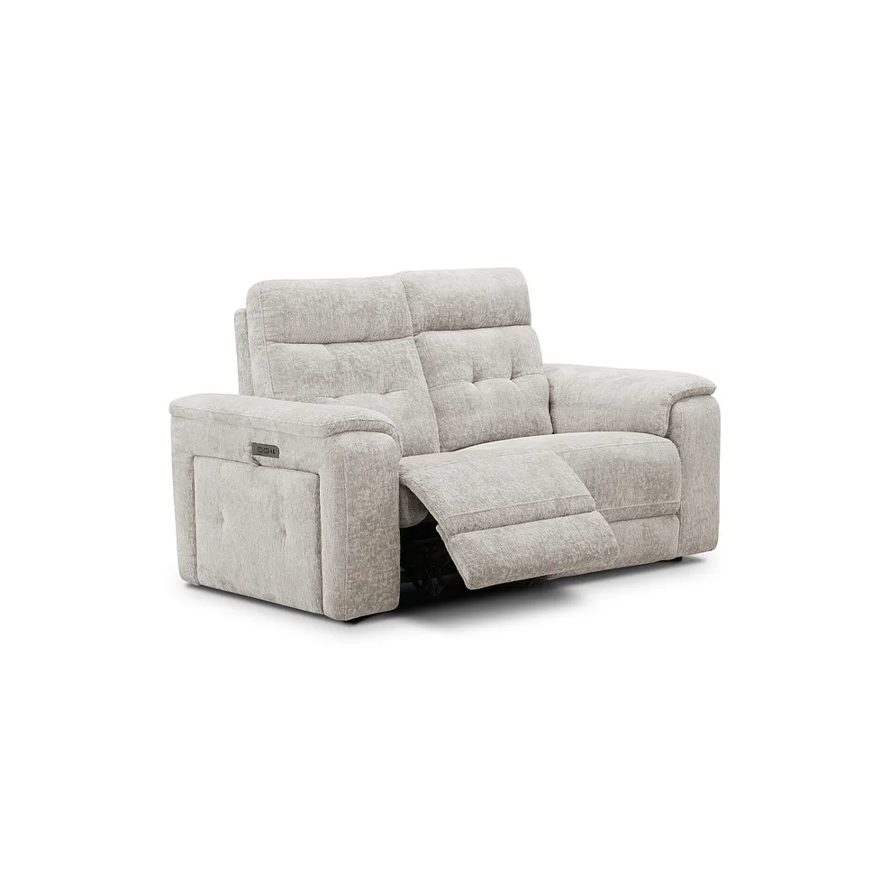 JUNO 2 Seater Recliner with Power Headrests Koto Turtle Dove Fabric - Image 6