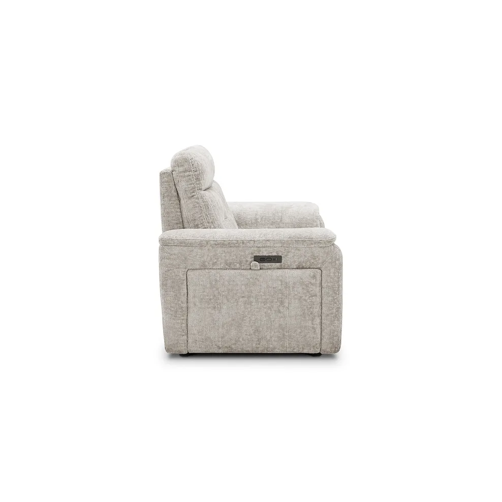 JUNO 2 Seater Recliner with Power Headrests Koto Turtle Dove Fabric - Image 10