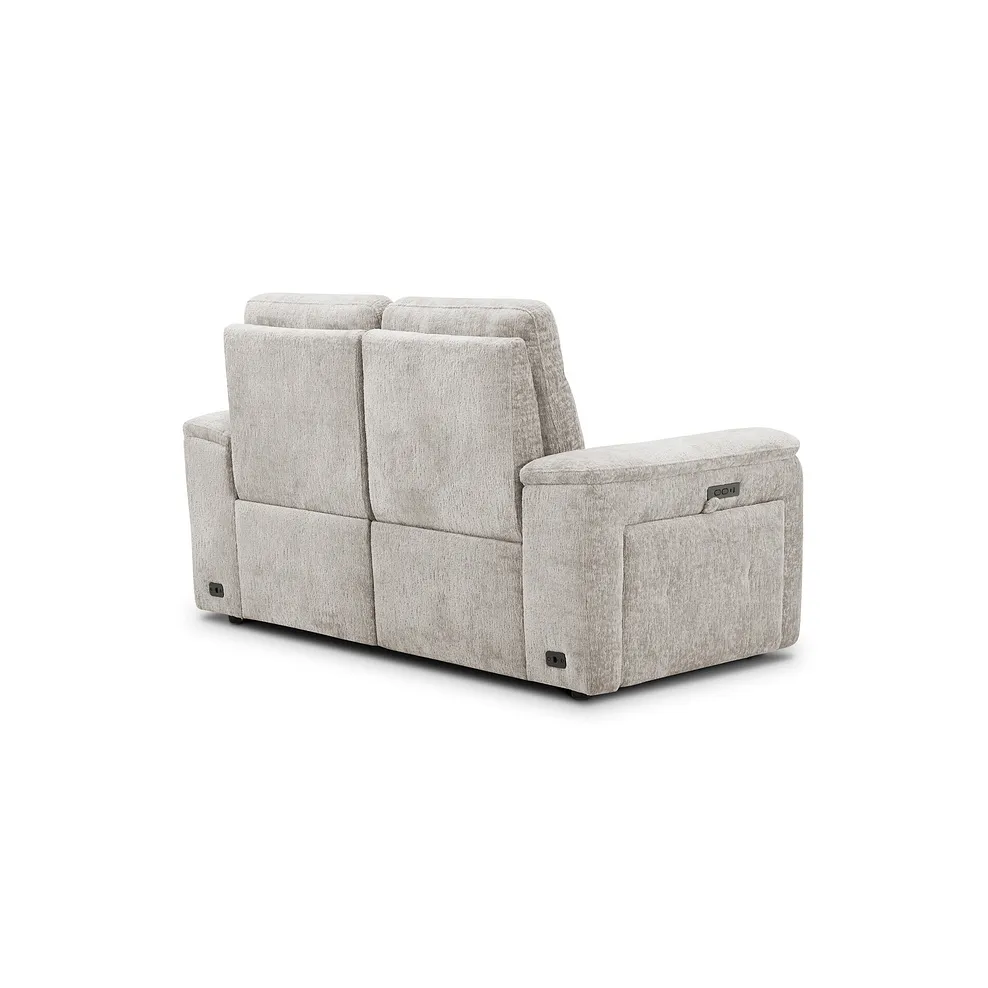 JUNO 2 Seater Recliner with Power Headrests Koto Turtle Dove Fabric - Image 12