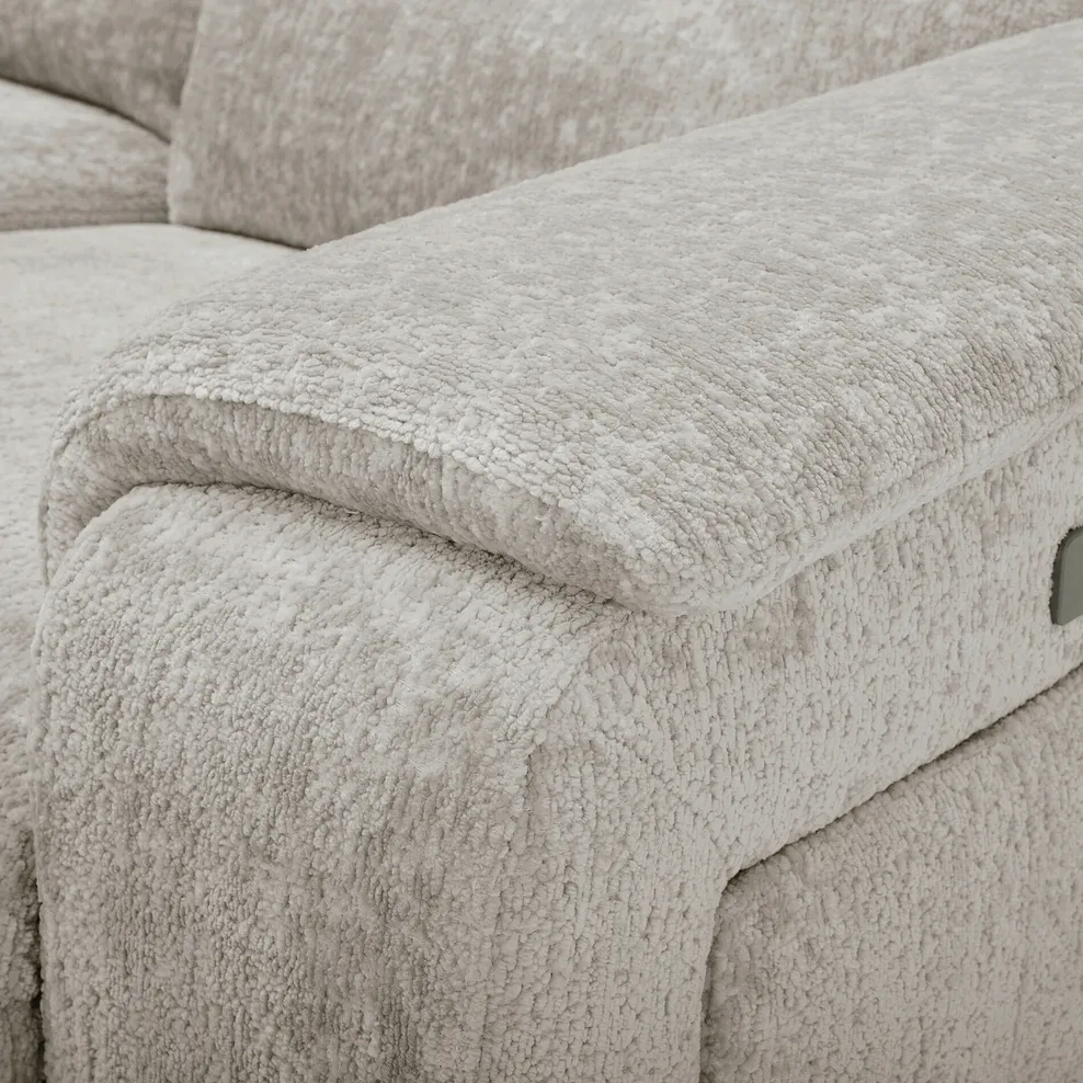 JUNO 2 Seater Recliner with Power Headrests Koto Turtle Dove Fabric - Image 16