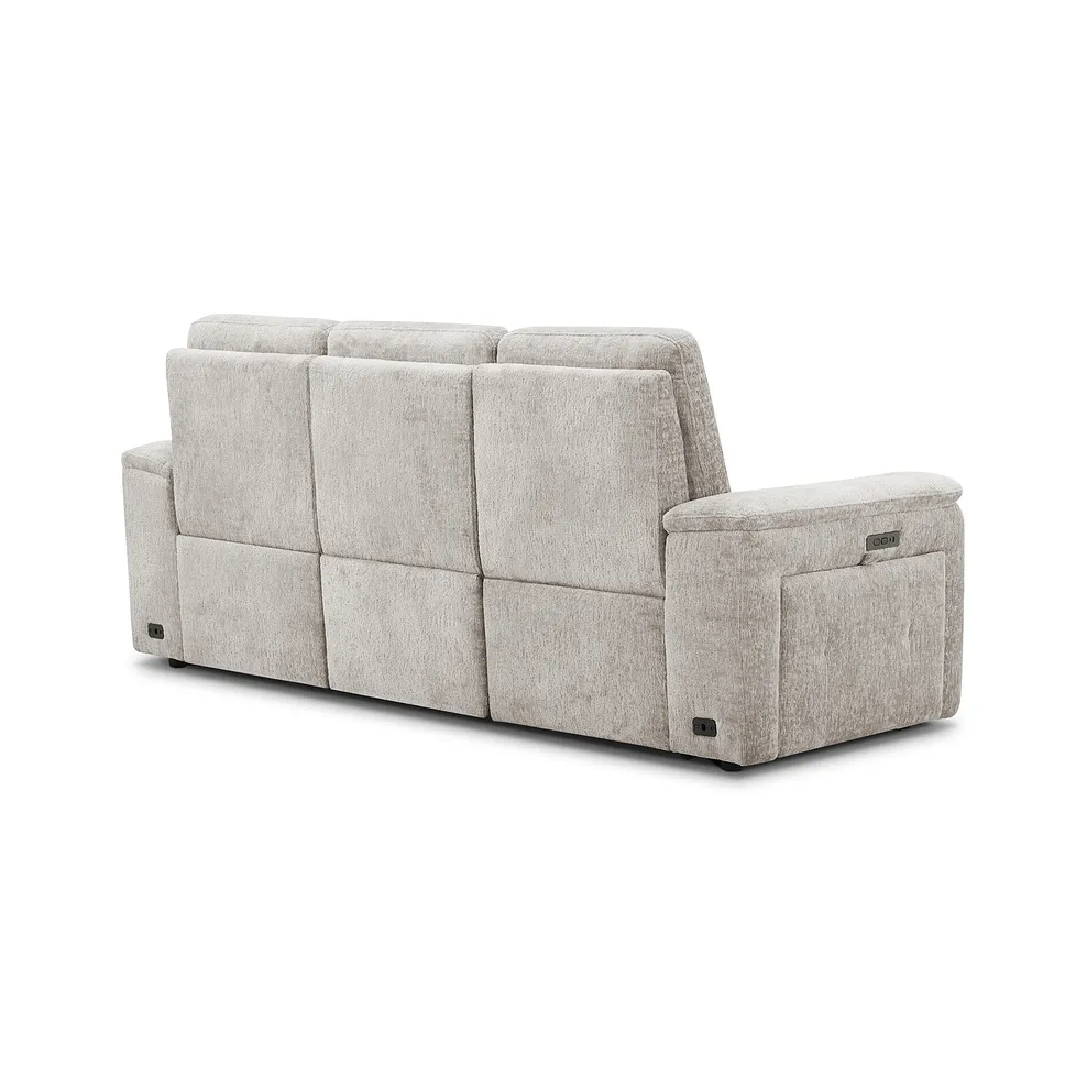 JUNO 3 Seater Recliner with Power Headrests Koto Turtle Dove Fabric - Image 12