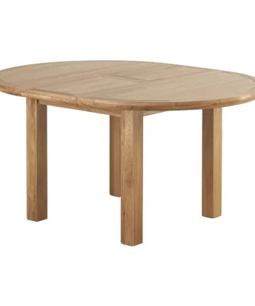 KNIGHTSBRIDGE 6 Seater Round Extendable Dining Table Natural Solid Oak