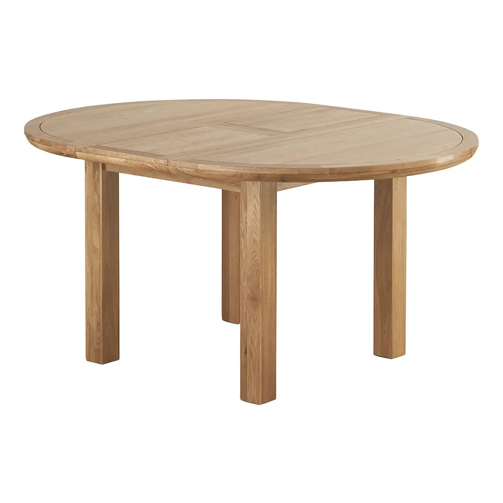 KNIGHTSBRIDGE 6 Seater Round Extendable Dining Table Natural Solid Oak