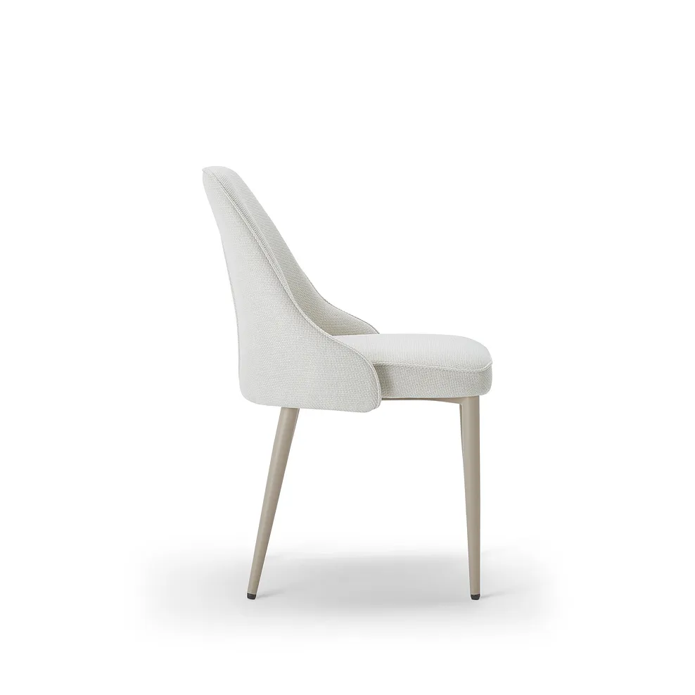 KOBI Extending Dining Table with 4 Chairs Ceramic and Cappuccino Metal - Image 8